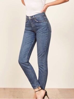 Reformation High & Skinny Jean in Destin Wash Sz 28